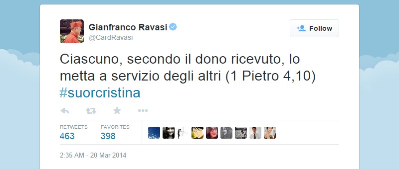 Gianfranco Ravasi pe Twitter